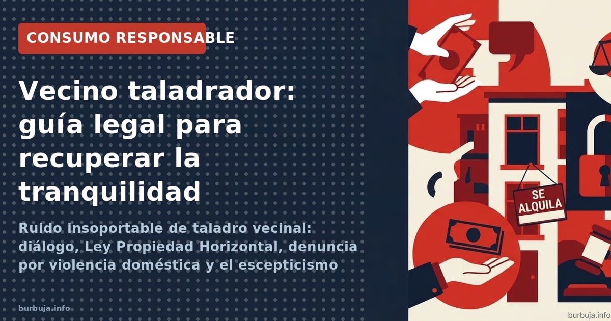 Ruido insoportable de taladro vecinal: diálogo, Ley Propiedad Horizontal, denuncia por violencia doméstica y el escepticismo 