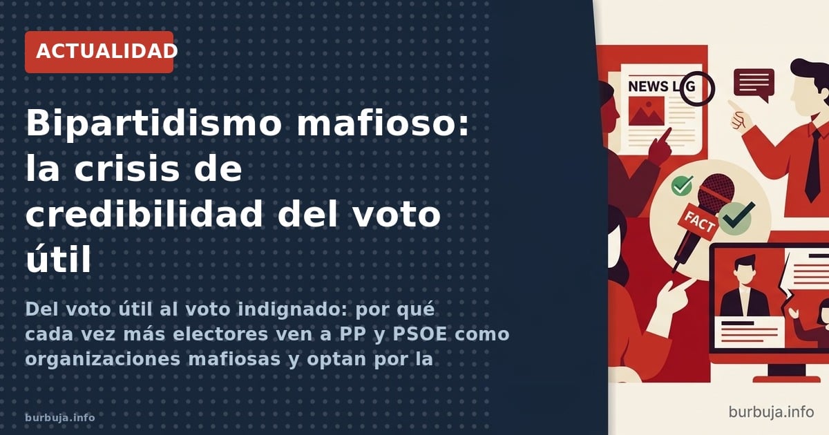 Del voto útil al voto indignado: por qué cada vez más electores ven a PP y PSOE como organizaciones mafiosas y optan por la a
