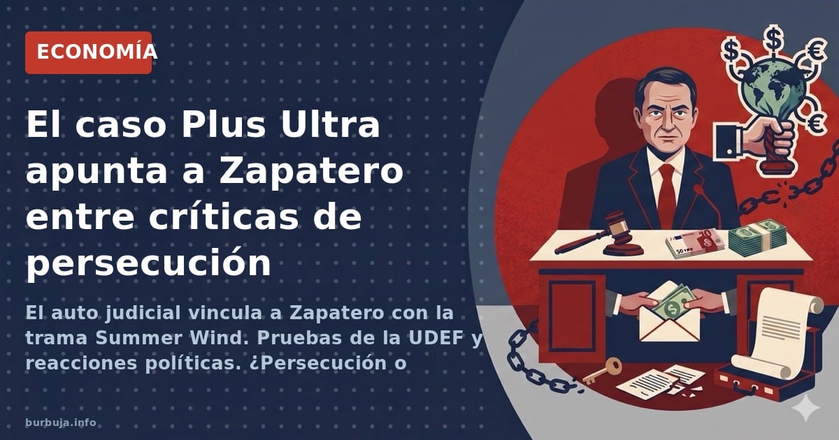 Auto judicial de 200 páginas apunta a Zapatero como pieza clave en la trama de Plus Ultra. Indicios de corrupción, financiaci