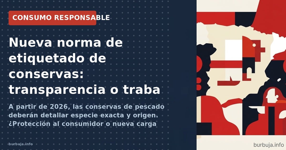 A partir de 2026, las conservas de pescado deberán detallar especie exacta y origen. ¿Protección al consumidor o nueva carga 