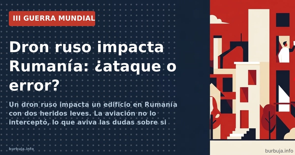 Un dron ruso impacta un edificio en Rumanía con dos heridos leves. La aviación no lo interceptó, lo que aviva las dudas sobre