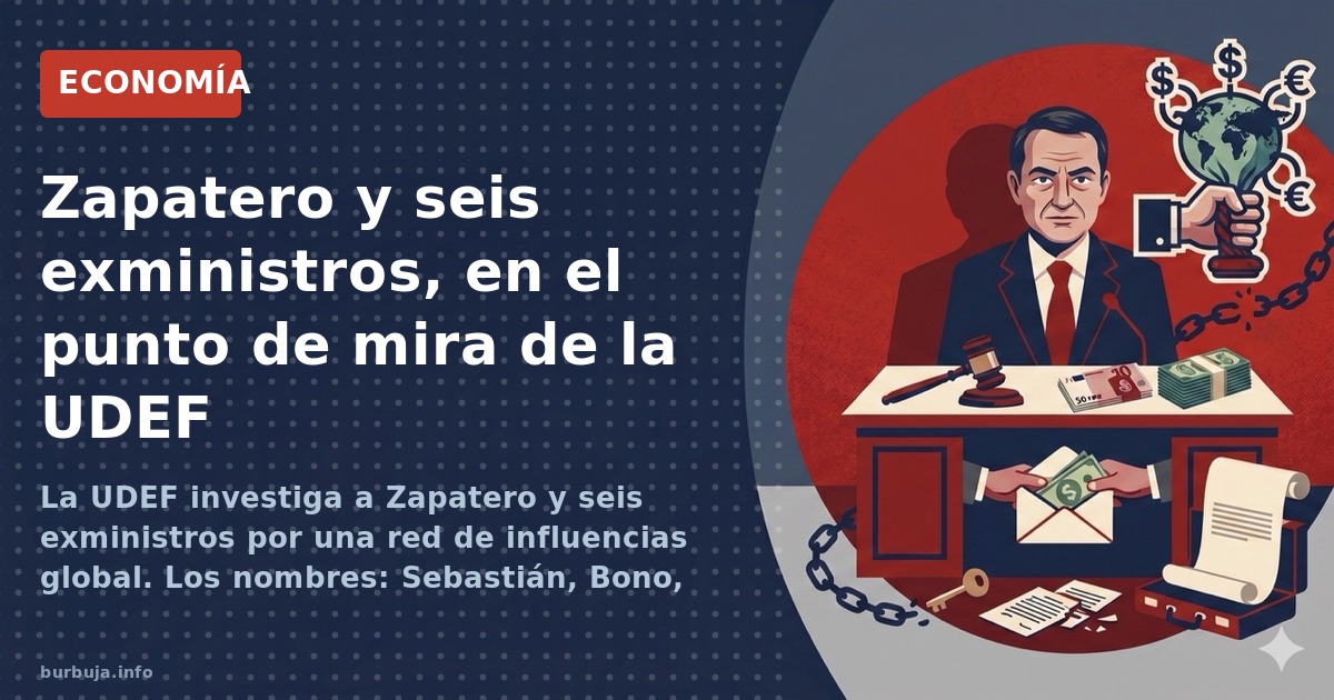 La UDEF investiga a Zapatero y seis exministros por una red de influencias global. Los nombres: Sebastián, Bono, Moratinos, B
