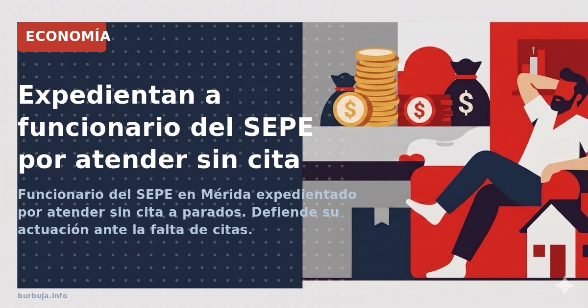 Un funcionario del SEPE en Mérida es expedientado por atender a ciudadanos sin cita previa. El caso reabre el debate sobre la