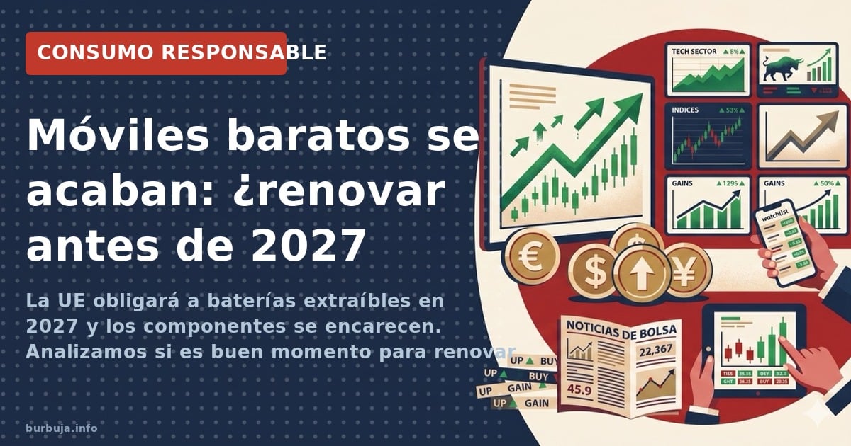 La UE obligará a baterías extraíbles en 2027 y los componentes se encarecen. Analizamos si es buen momento para renovar el mó