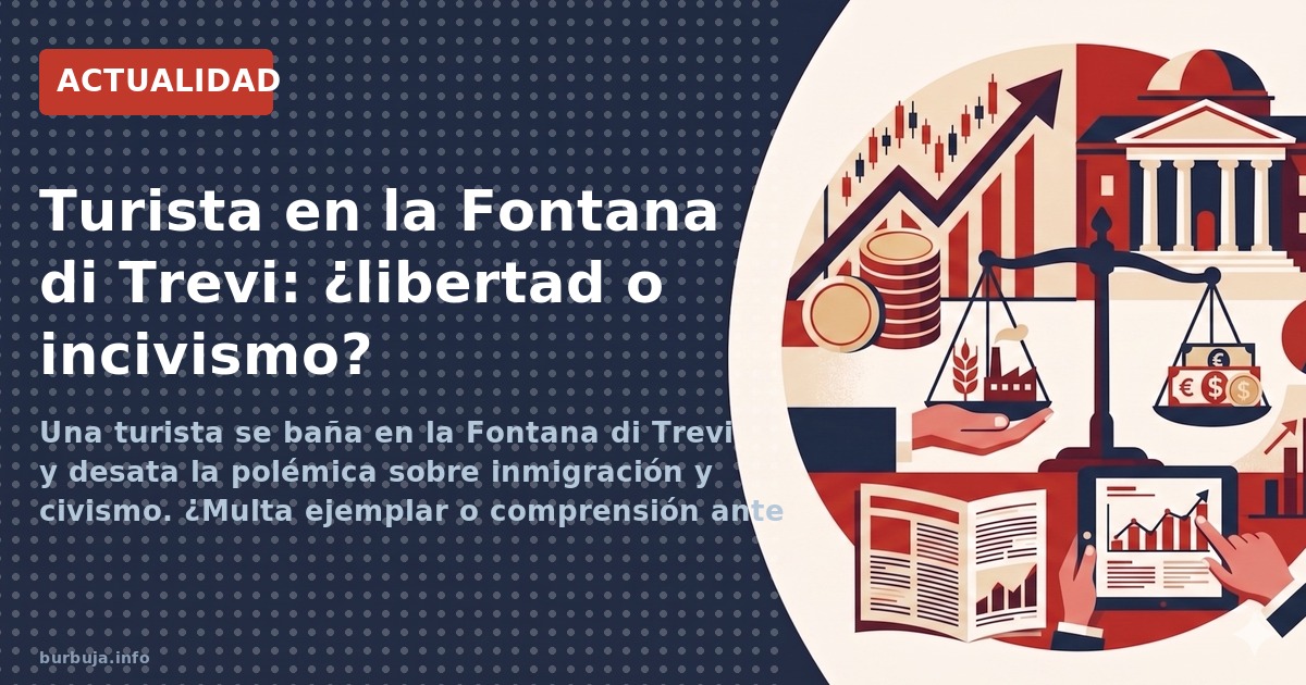 Una turista se baña en la Fontana di Trevi y desata la polémica sobre inmigración y civismo. ¿Multa ejemplar o comprensión an
