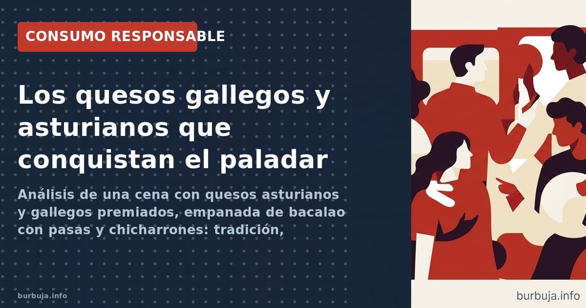 Análisis de una cena con quesos asturianos y gallegos premiados, empanada de bacalao con pasas y chicharrones: tradición, cal