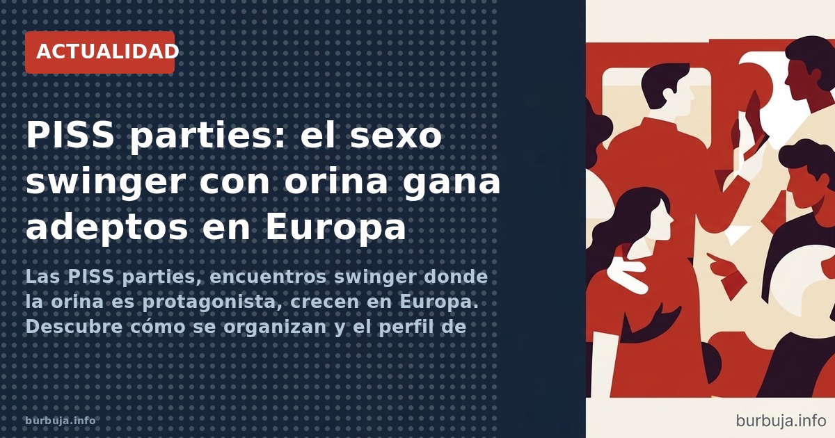 Las PISS parties, encuentros swinger donde la orina es protagonista, crecen en Europa. Descubre cómo se organizan y el perfil