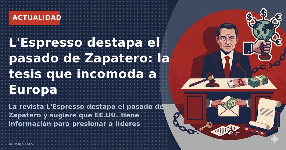 La revista L'Espresso expone la corrupción de Zapatero y lanza una tesis que aterra: Washington usa los trapos sucios de los 