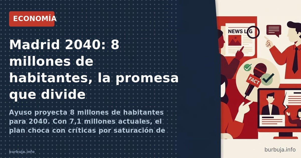 Madrid aspira a 8 millones de habitantes en 2040: datos de crecimiento, problemas de servicios y el debate entre oportunidad 