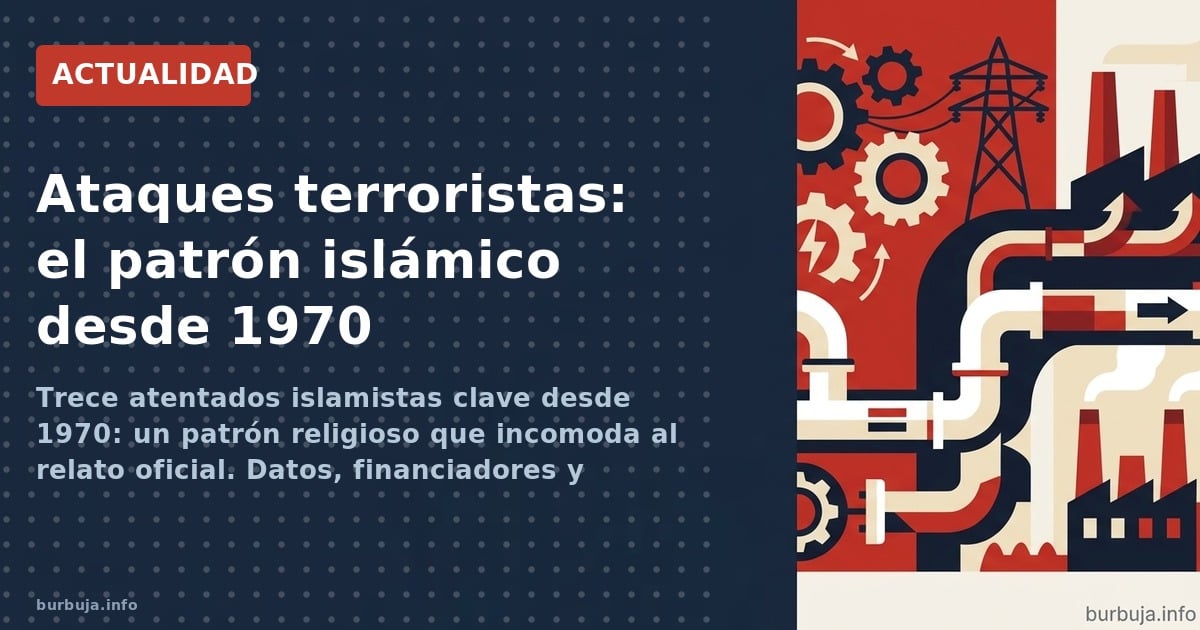 Trece atentados islamistas clave desde 1970: un patrón religioso que incomoda al relato oficial. Datos, financiadores y deriv