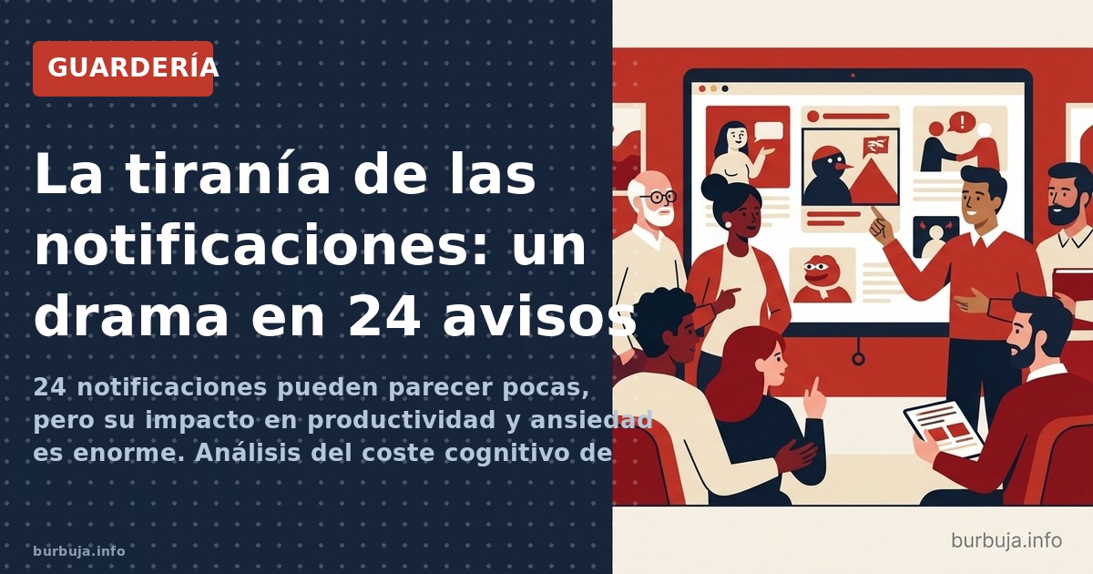 24 notificaciones pueden parecer pocas, pero su impacto en productividad y ansiedad es enorme. Análisis del coste cognitivo d