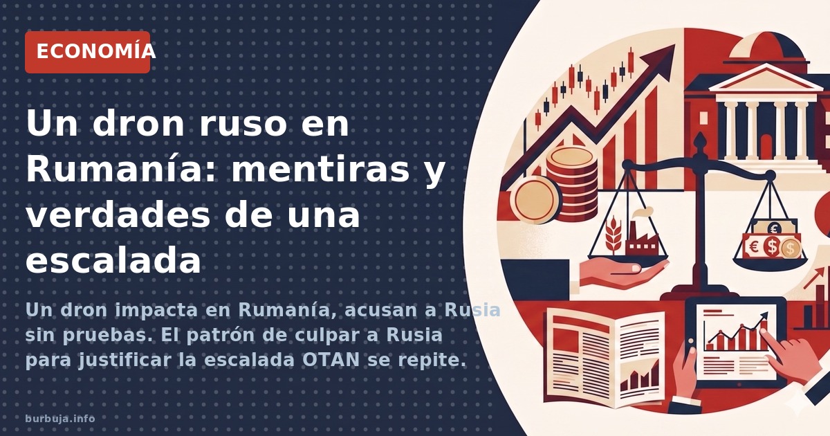 Un dron impacta en Rumanía, acusan a Rusia sin pruebas. El patrón de culpar a Rusia para justificar la escalada OTAN se repit