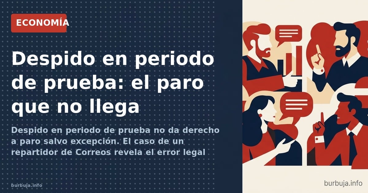 Despido en periodo de prueba no da derecho a paro salvo excepción. El caso de un repartidor de Correos revela el error legal 