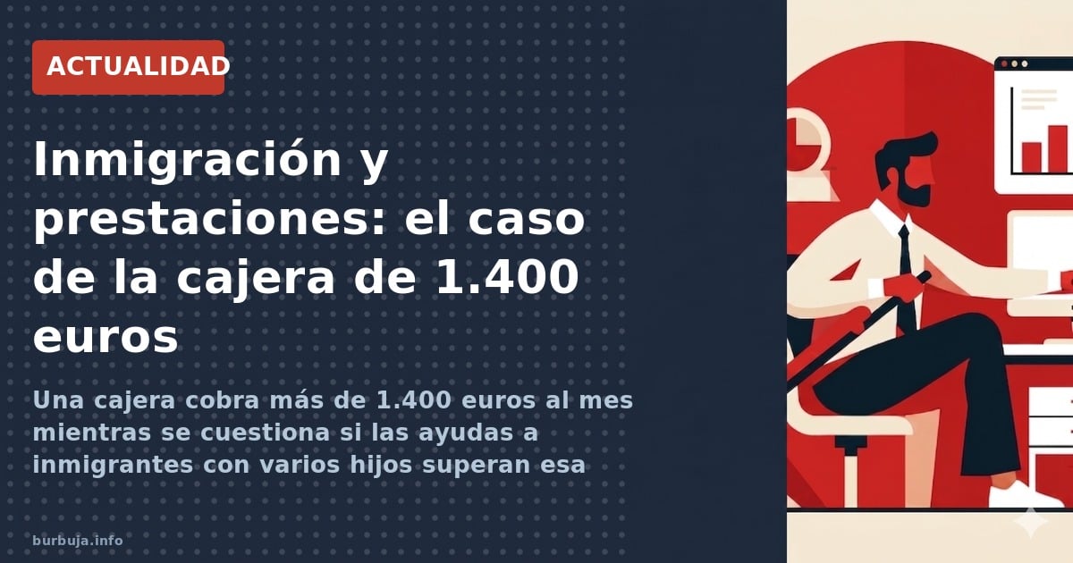 Una cajera cobra más de 1.400 euros al mes mientras se cuestiona si las ayudas a inmigrantes con varios hijos superan esa cif