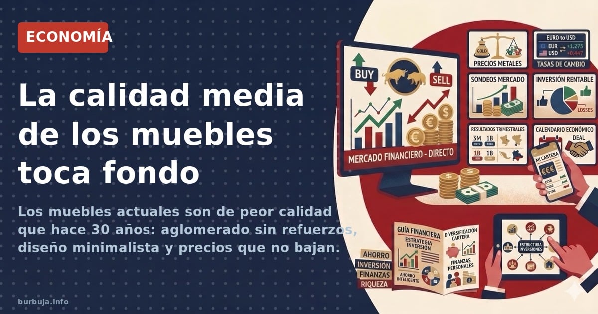 Los muebles actuales son de peor calidad que hace 30 años: aglomerado sin refuerzos, diseño minimalista y precios que no baja