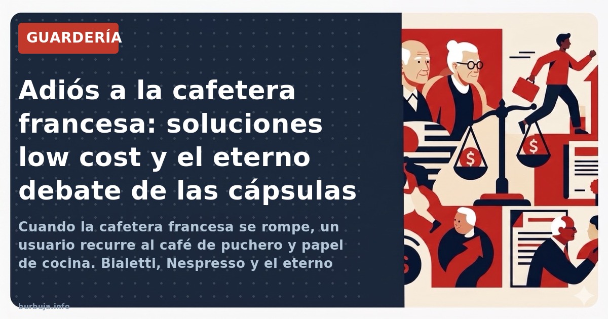 Cuando la cafetera francesa se rompe, un usuario recurre al café de puchero y papel de cocina. Bialetti, Nespresso y el etern