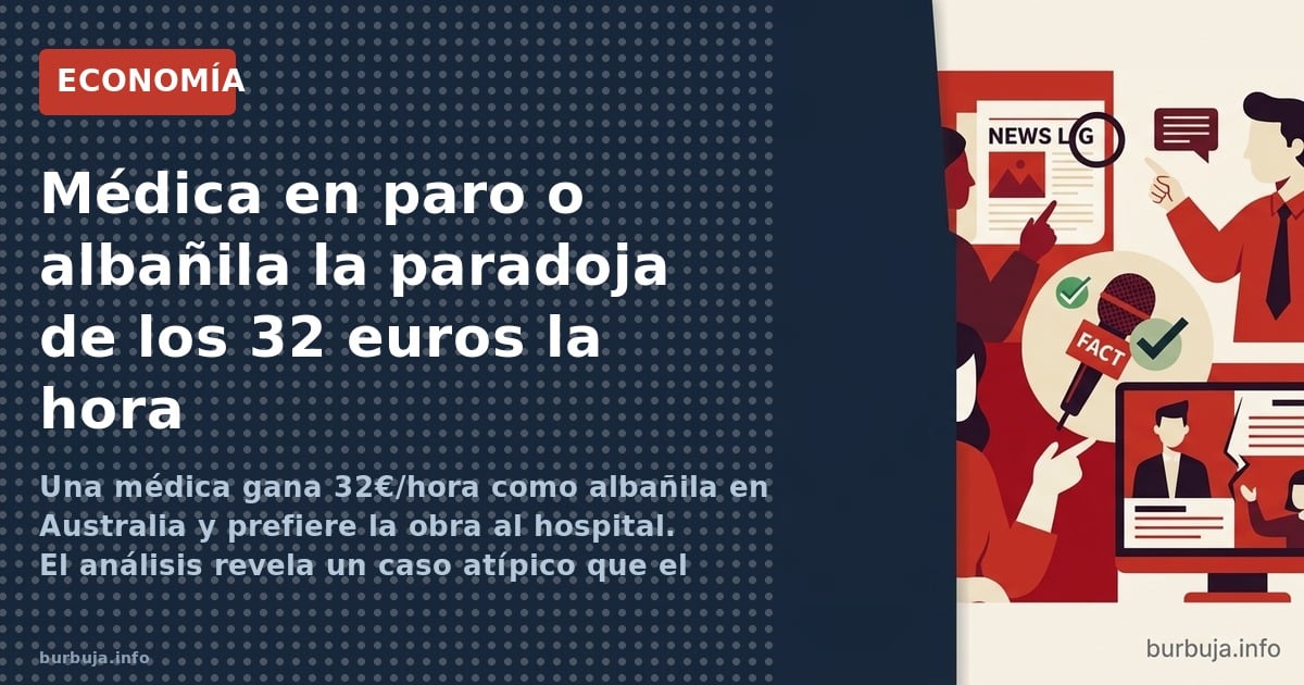 Una médica gana 32€/hora como albañila en Australia y prefiere la obra al hospital. El análisis revela un caso atípico que el