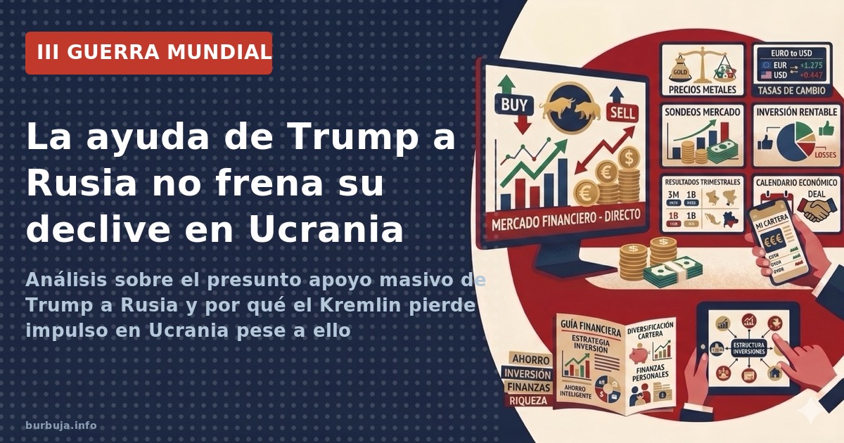 Análisis sobre el presunto apoyo masivo de Trump a Rusia y por qué el Kremlin pierde impulso en Ucrania pese a ello