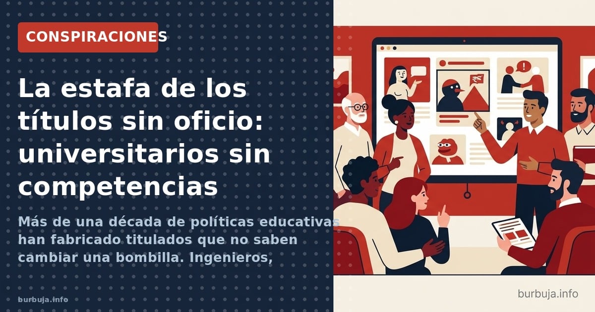 Más de una década de políticas educativas han fabricado titulados que no saben cambiar una bombilla. Ingenieros, economistas,