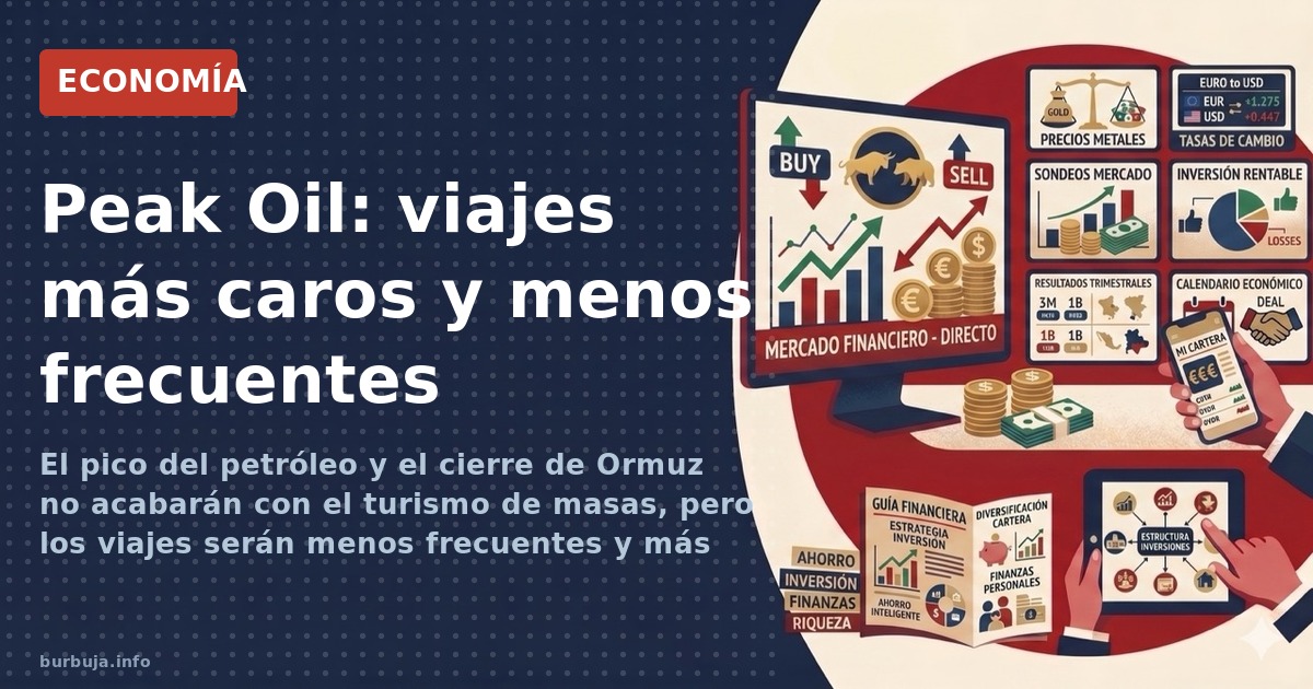 El pico del petróleo y el cierre de Ormuz no acabarán con el turismo de masas, pero los viajes serán menos frecuentes y más c