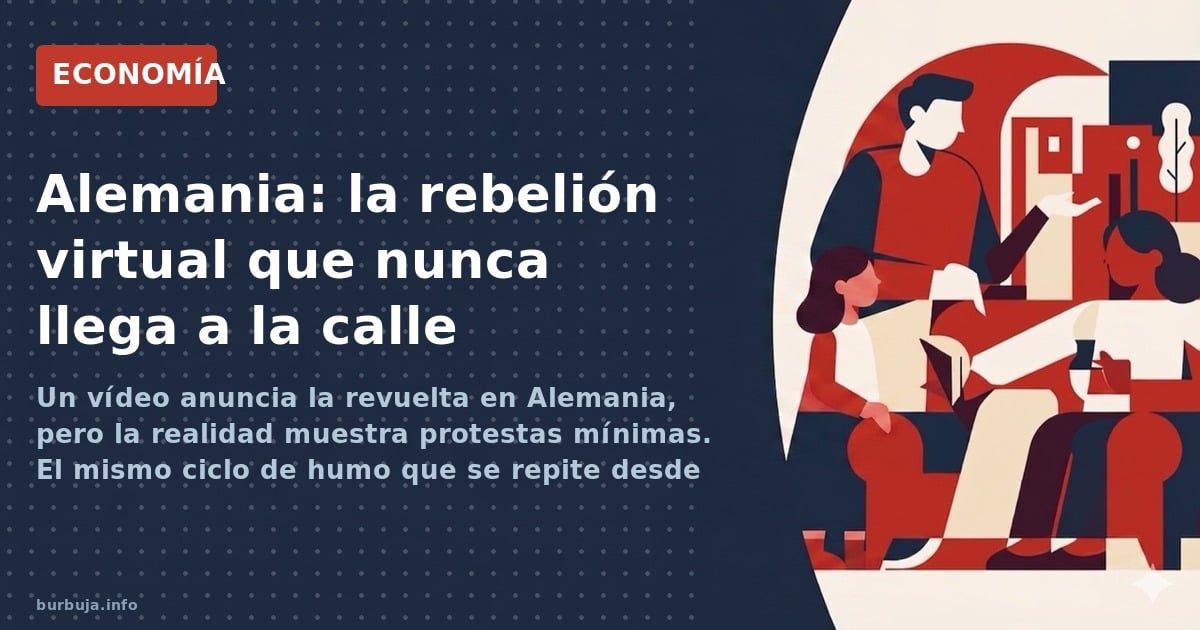 Un vídeo anuncia la revuelta en Alemania, pero la realidad muestra protestas mínimas. El mismo ciclo de humo que se repite de
