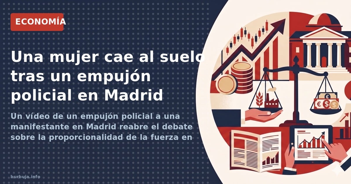 Un vídeo de un empujón policial a una manifestante en Madrid reabre el debate sobre la proporcionalidad de la fuerza en las p