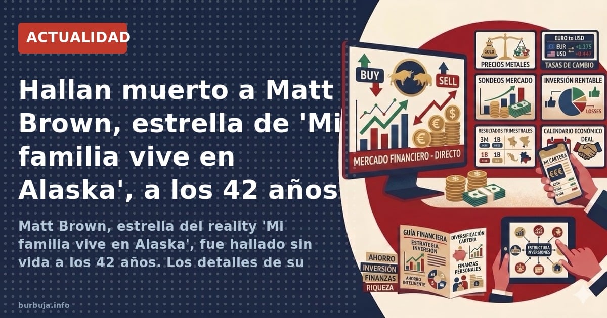 Matt Brown, estrella del reality 'Mi familia vive en Alaska', fue hallado sin vida a los 42 años. Los detalles de su muerte a