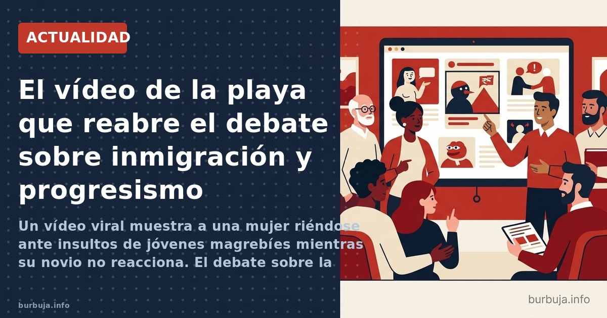 Un vídeo grabado en la playa de San Miguel (Almería) muestra a una joven progresista riendo mientras es acosada por un grupo 
