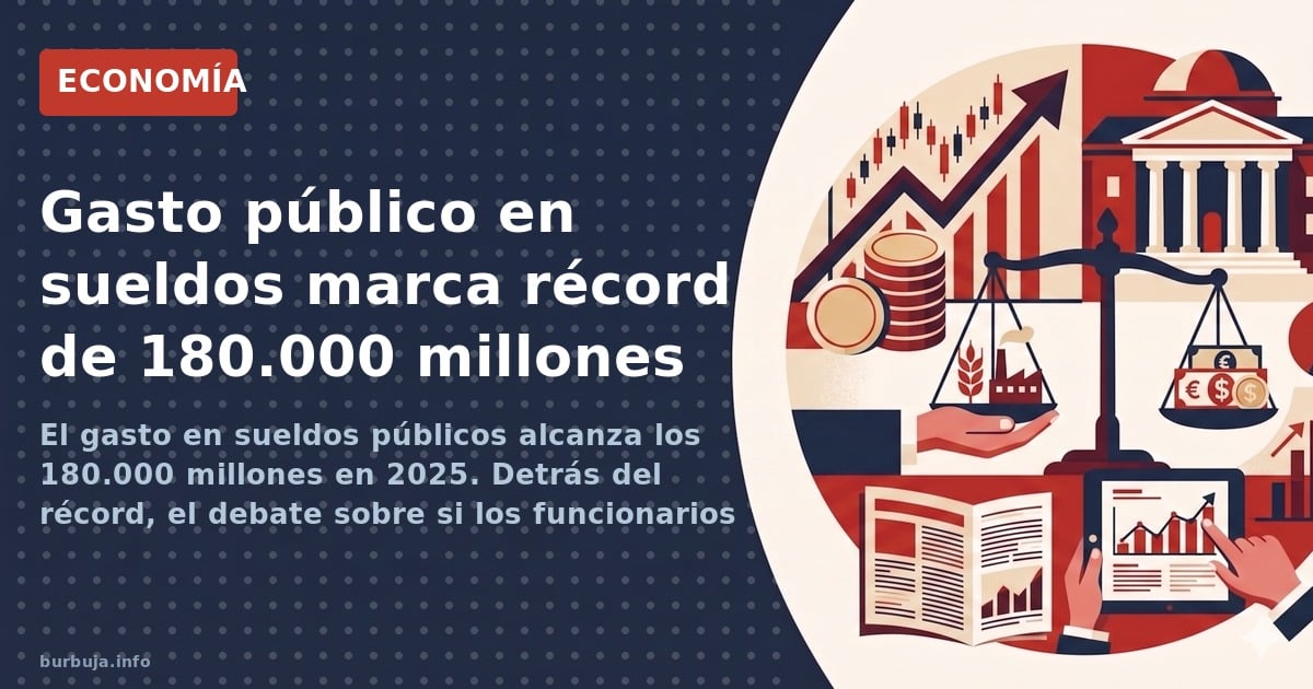 El gasto en sueldos públicos alcanza los 180.000 millones en 2025. Detrás del récord, el debate sobre si los funcionarios cob