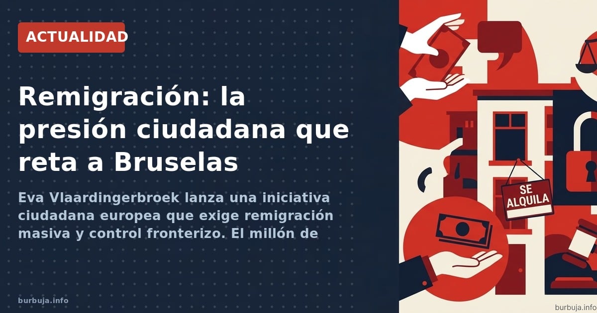Eva Vlaardingerbroek lanza una iniciativa ciudadana europea que exige remigración masiva y control fronterizo. El millón de f