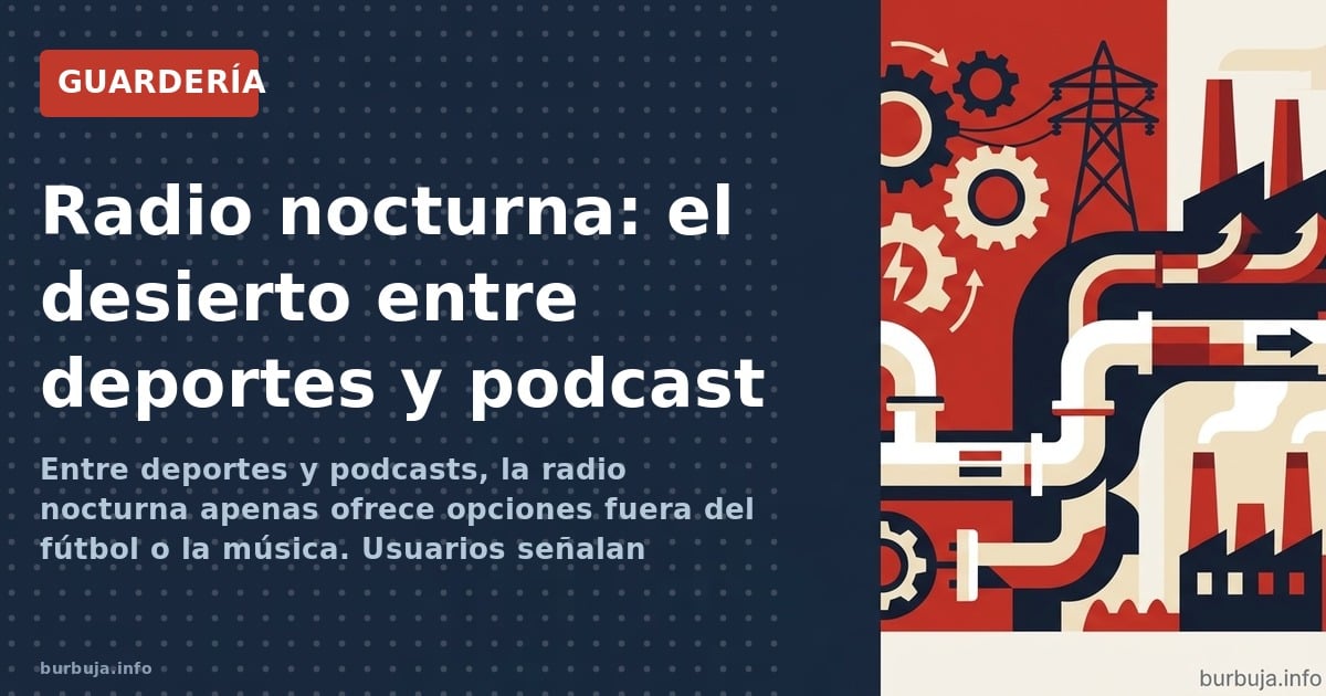 Entre deportes y podcasts, la radio nocturna apenas ofrece opciones fuera del fútbol o la música. Usuarios señalan programas 