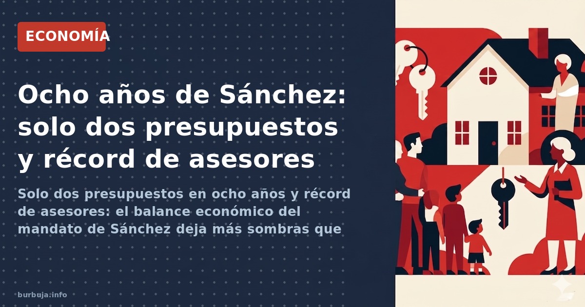 Solo dos presupuestos en ocho años y récord de asesores: el balance económico del mandato de Sánchez deja más sombras que luc
