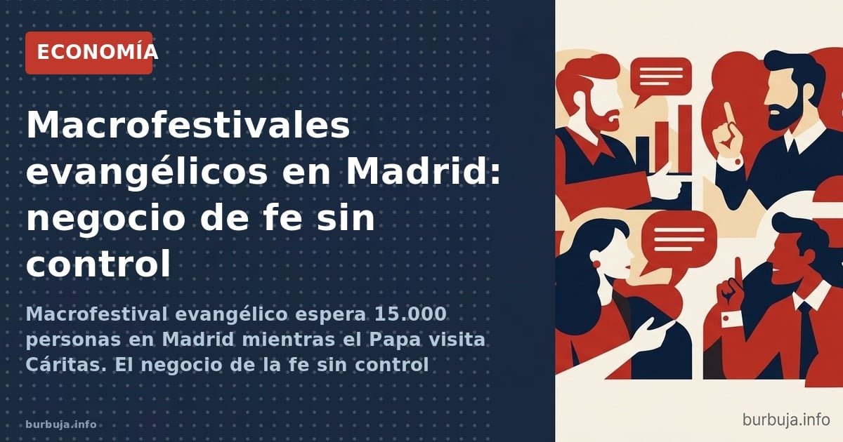 Macrofestival evangélico espera 15.000 personas en Madrid mientras el Papa visita Cáritas. El negocio de la fe sin control fi