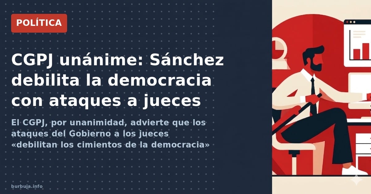 El CGPJ, por unanimidad, advierte que los ataques del Gobierno a los jueces «debilitan los cimientos de la democracia» y resp