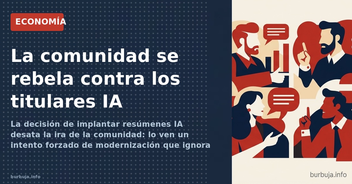 La decisión de implantar resúmenes IA desata la ira de la comunidad: lo ven un intento forzado de modernización que ignora añ
