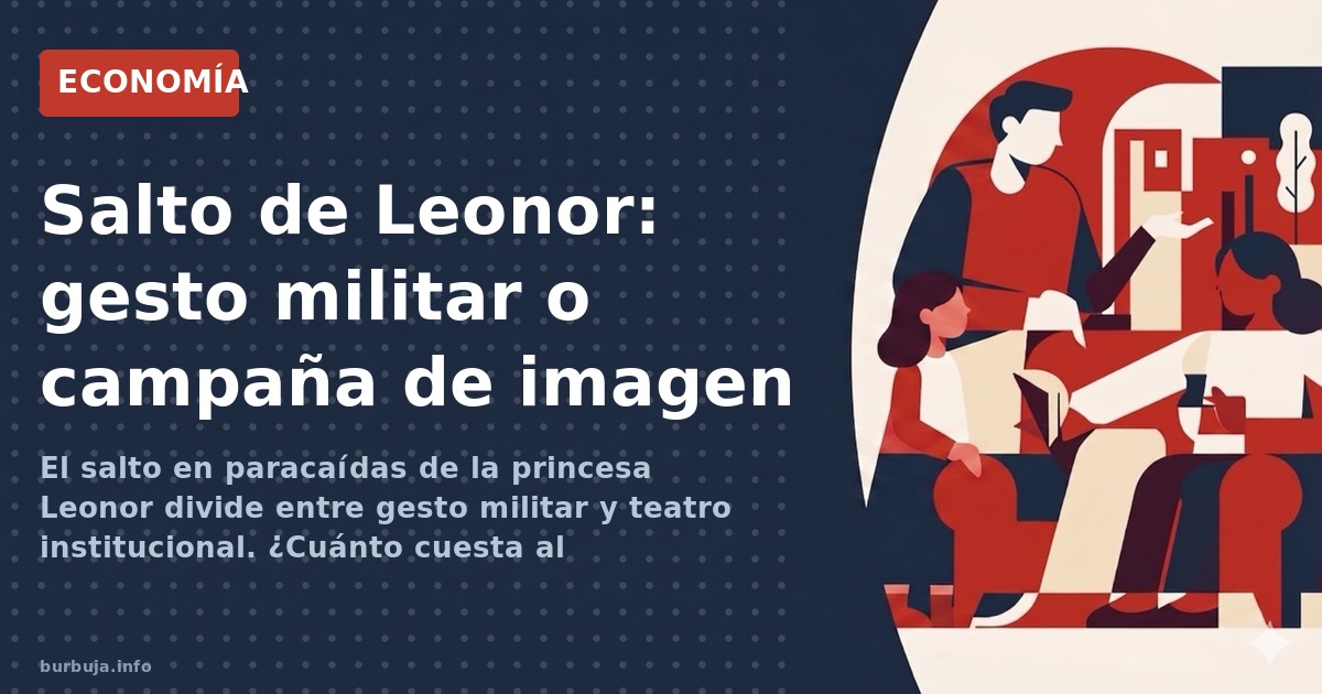 La princesa Leonor completa su curso de paracaidismo militar. Entre dudas sobre la autenticidad del salto y críticas al coste