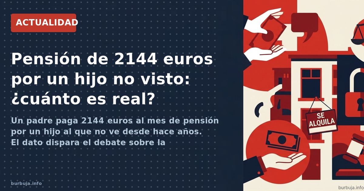 Un padre muestra los 2.144 € que paga cada mes por un hijo de 2,5 años al que no ve. Análisis de las cifras, la falta de cont