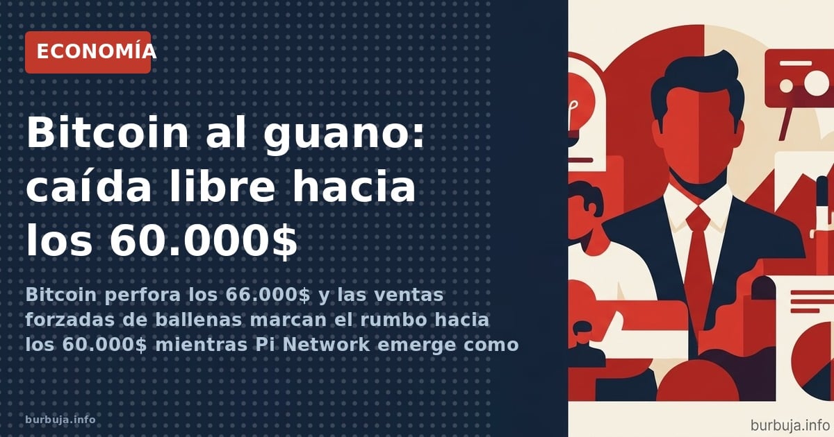 Bitcoin perfora los 66.000$ y las ventas forzadas de ballenas marcan el rumbo hacia los 60.000$ mientras Pi Network emerge co