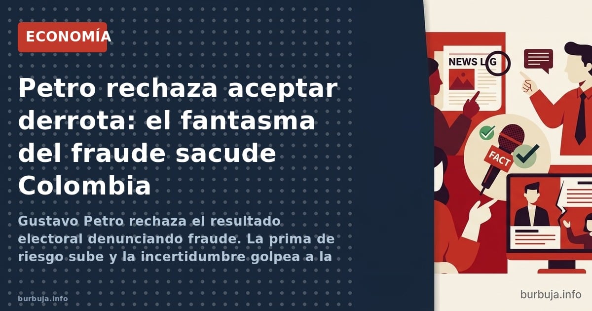 Gustavo Petro rechaza el resultado electoral denunciando fraude. La prima de riesgo sube y la incertidumbre golpea a la econo