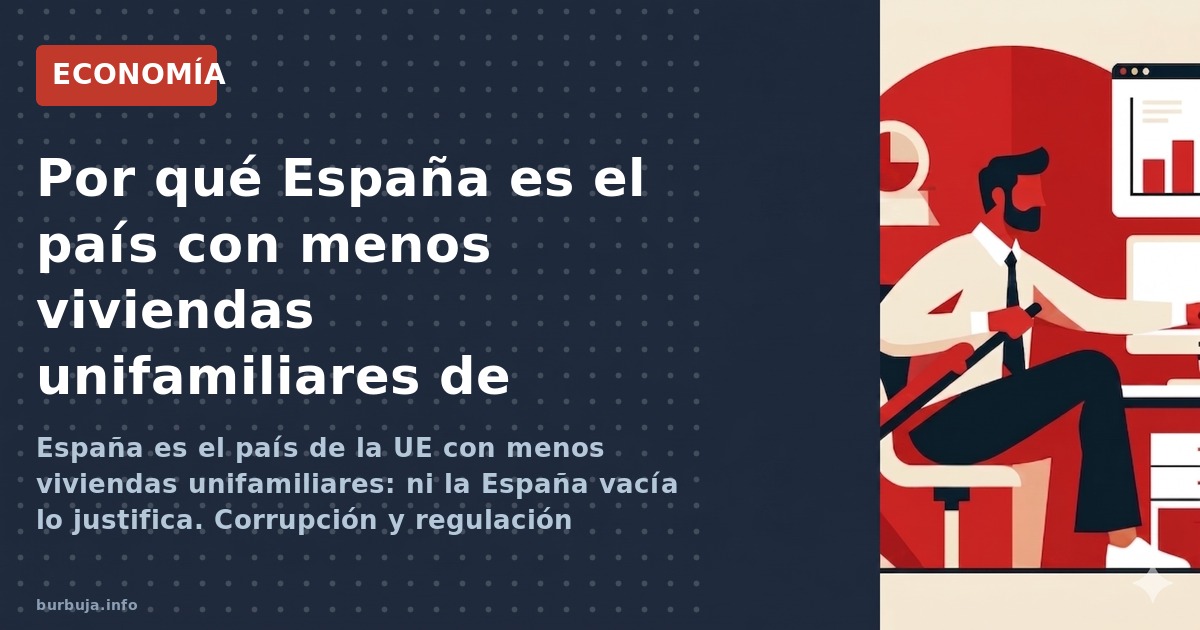 España es el país de la UE con menos viviendas unifamiliares: ni la España vacía lo justifica. Corrupción y regulación asfixi