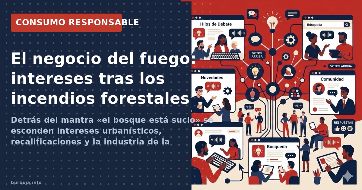 Detrás del mantra «el bosque está sucio» se esconden intereses urbanísticos, recalificaciones y la industria de la extinción.