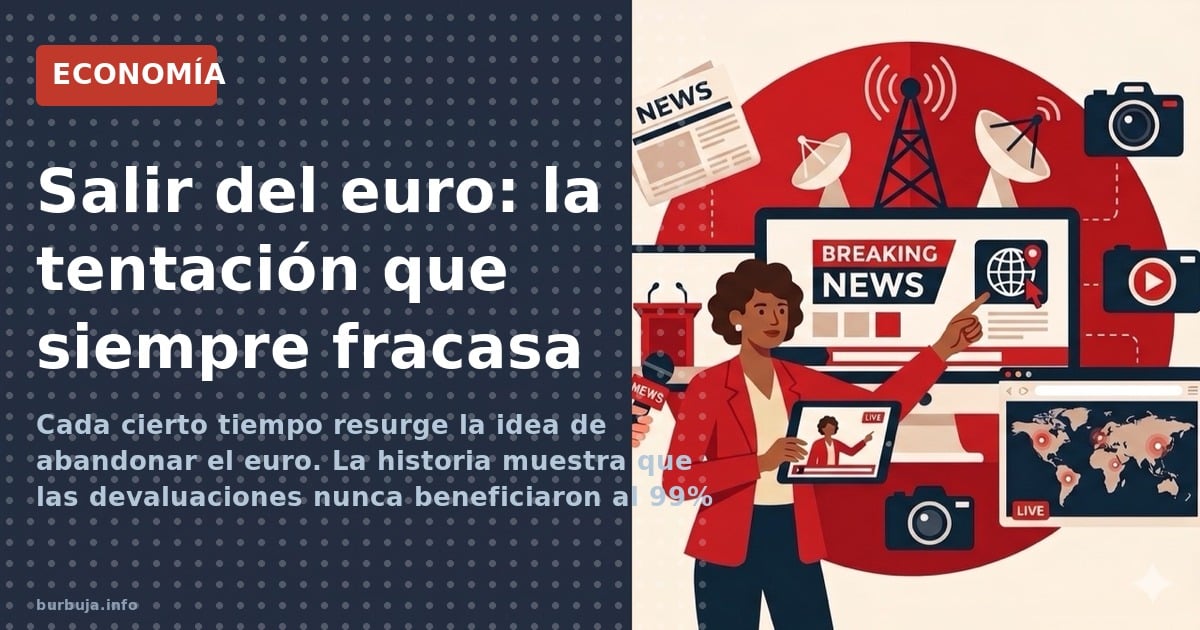 Cada cierto tiempo resurge la idea de abandonar el euro. La historia muestra que las devaluaciones nunca beneficiaron al 99% 