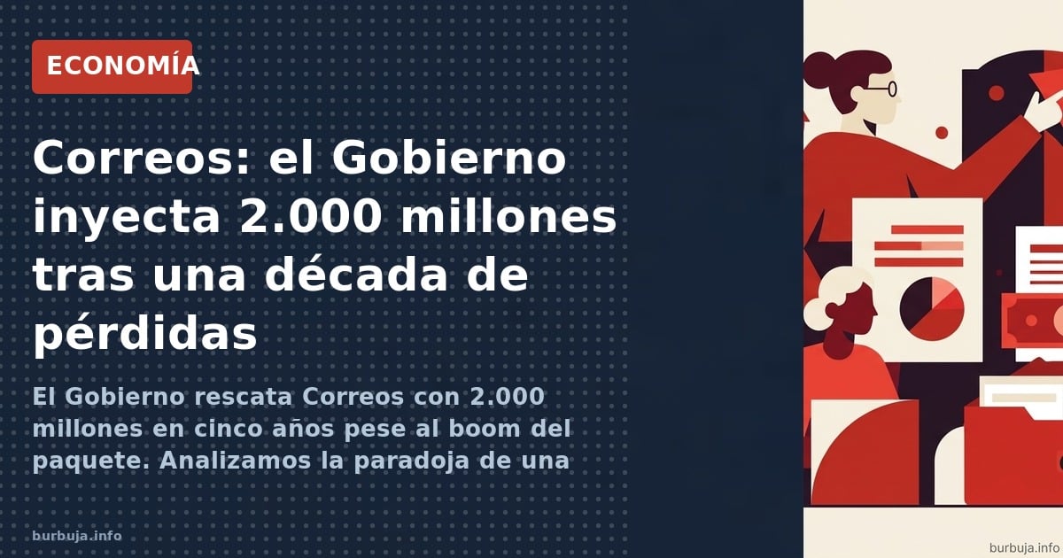 El Gobierno rescata Correos con 2.000 millones en cinco años pese al boom del paquete. Analizamos la paradoja de una empresa 