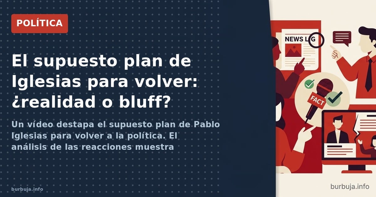 Un vídeo destapa el supuesto plan de Pablo Iglesias para volver a la política. El análisis de las reacciones muestra esceptic