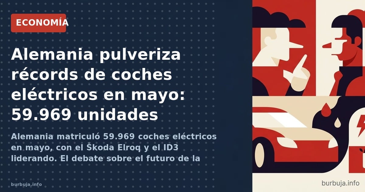 Alemania matriculó 59.969 coches eléctricos en mayo, con el Škoda Elroq y el ID3 liderando. El debate sobre el futuro de la i