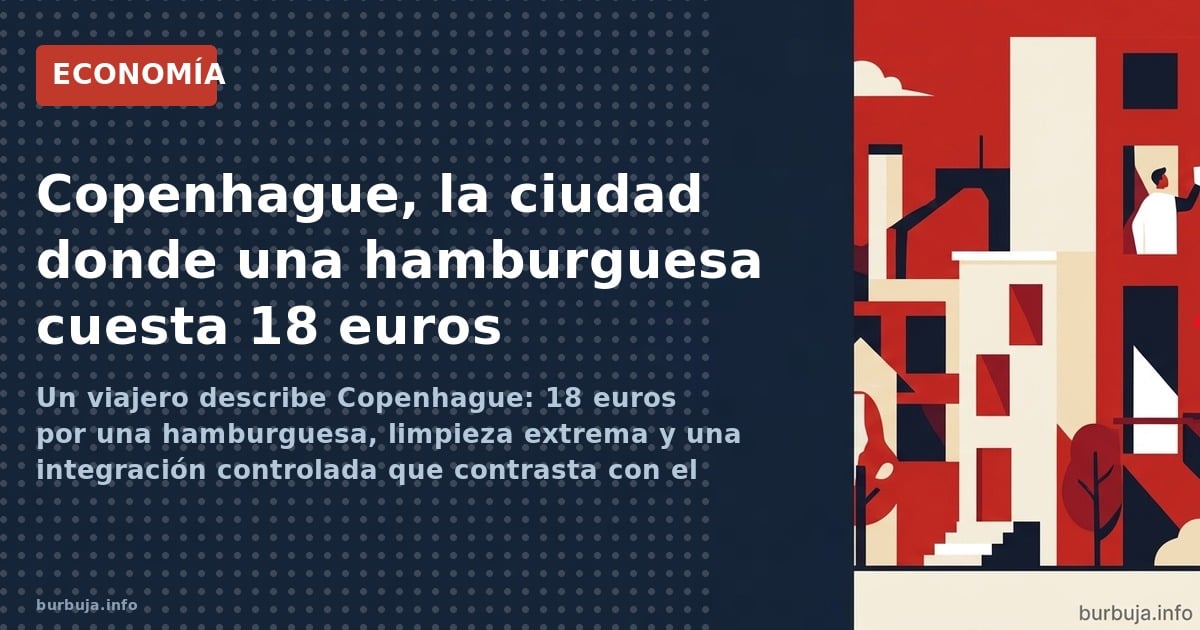 Un viajero en Copenhague describe precios de 18 € por una hamburguesa y salarios netos de 3.000 €. Comparación con España, in
