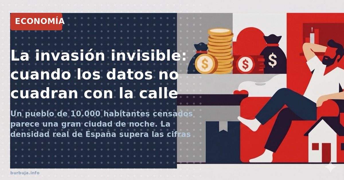 Un pueblo de 10.000 habitantes censados parece una gran ciudad de noche. La densidad real de España supera las cifras oficial