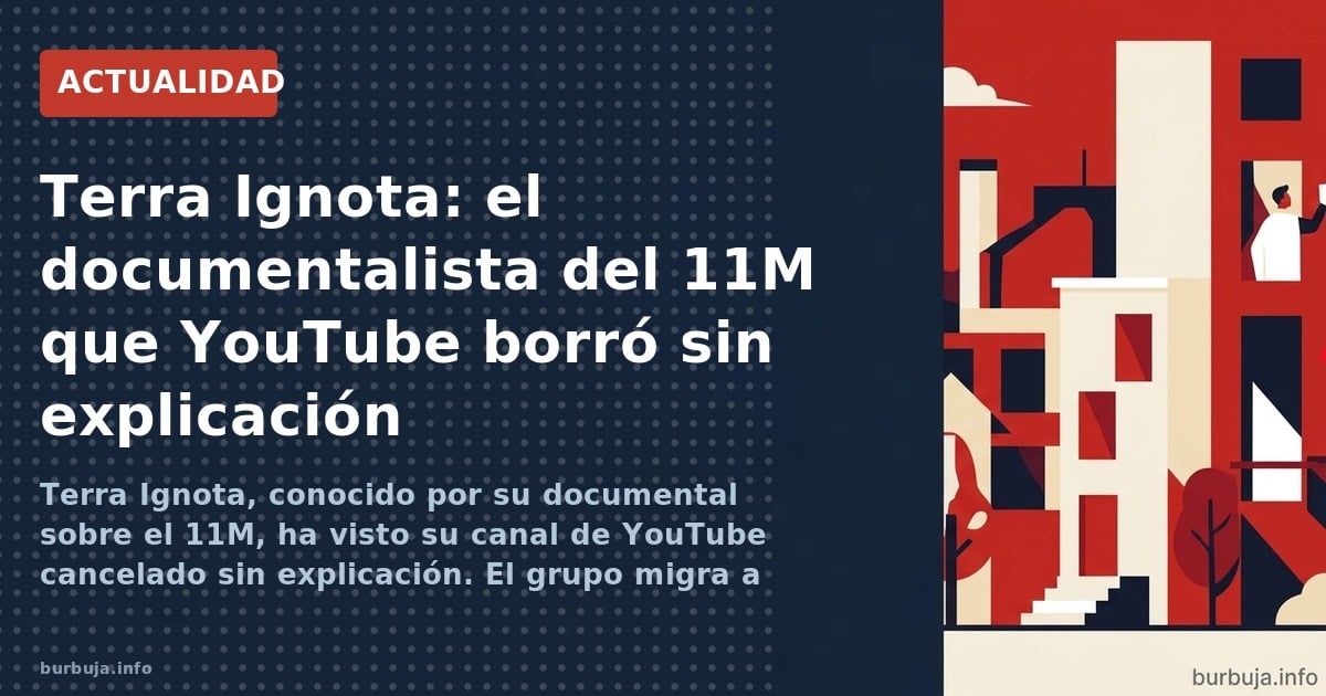 Terra Ignota, conocido por su documental sobre el 11M, ha visto su canal de YouTube cancelado sin explicación. El grupo migra