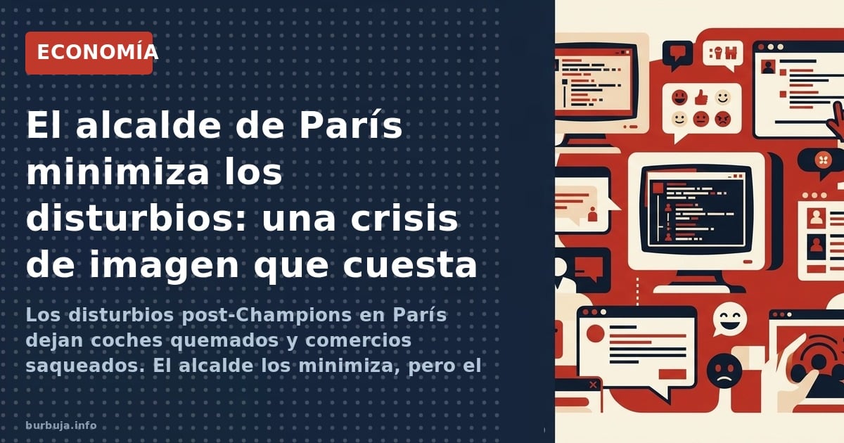 Los disturbios post-Champions en París dejan coches quemados y comercios saqueados. El alcalde los minimiza, pero el coste ec