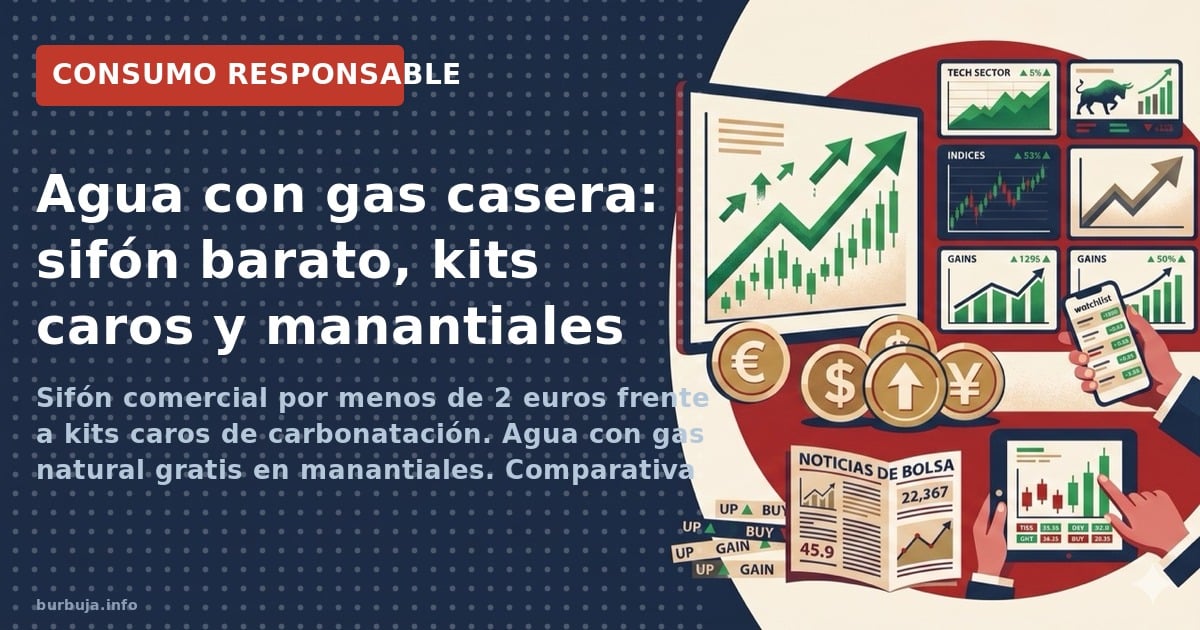 Sifón comercial por menos de 2 euros frente a kits caros de carbonatación. Agua con gas natural gratis en manantiales. Compar